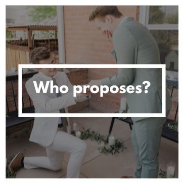 who proposes in LGBTIQ wedding