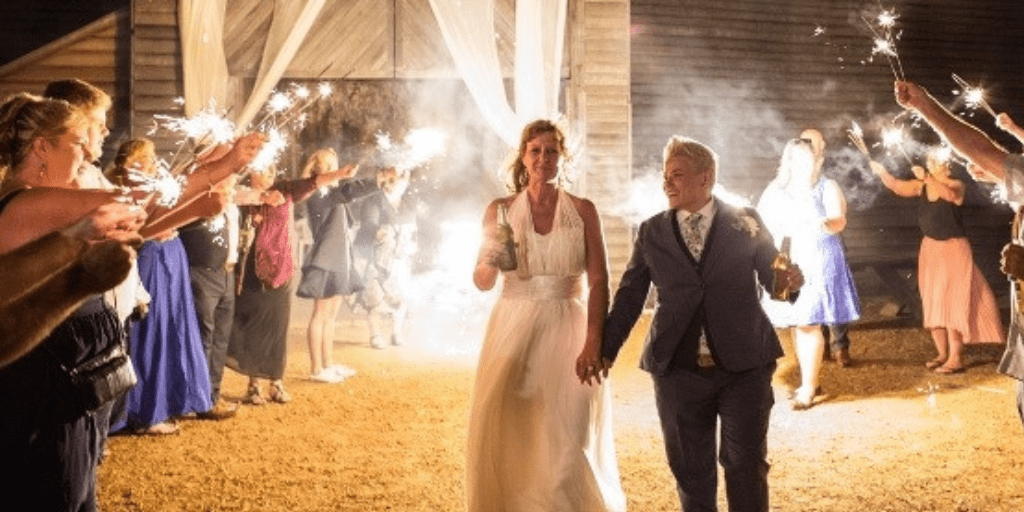 GCM Blog Post 1024x512 (4) lesbian wedding in Melbourne with fire crackers at night